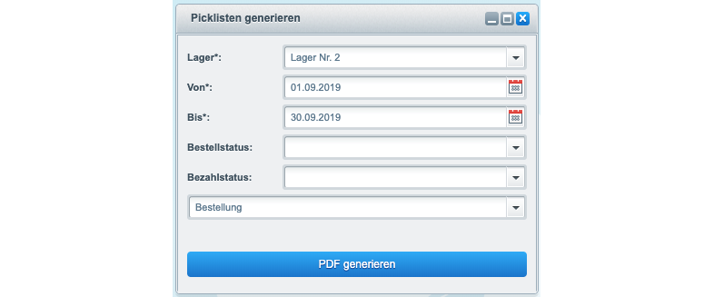 Picklisten generieren